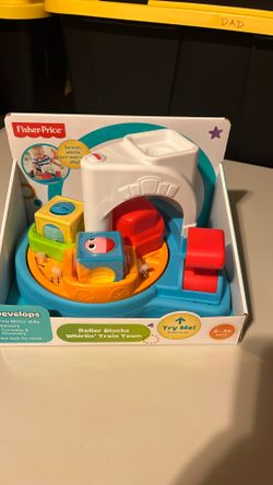 FISHER PRICE ROLLER BLOCKS WHIRLIN' TRAIN TOWN *NEW*