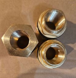 3 Pieces 1/2 Inch Female 3/4 Inch Male G-Thread Solid Brass Threaded Bulkhead Garden Water Tank Connector Fitting