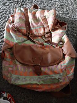 Hippie like pastel colored backpack