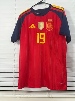 Lamine Yamal #19 Spain 2026 World Cup Champions 2-Star Red Jersey Men Medium, Large New