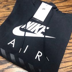 *NEW* Nike Air Fleece Pullover Hoodie Black/White