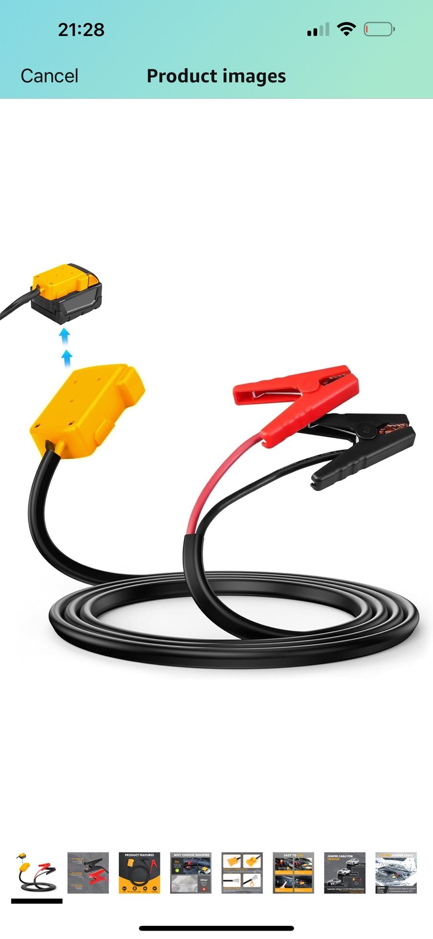 Brand New  Jumper Cable Clamps for Milwaukee M18 18V Battery Jumper Starter, Automotive Booster Cables 5.9ft 8AWG Cable Power Tool Line