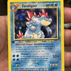 Pokemon TCG  Feraligatr 1st Edition Holo 4/111 Neo Genesis 2000 vintage WOTC LP