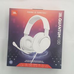 Quantum 100, JBL, Gaming Headphone, w/ Mic, White, Works With Ps5, Ps4, Switch, Xbox, Headphones, Brand New.