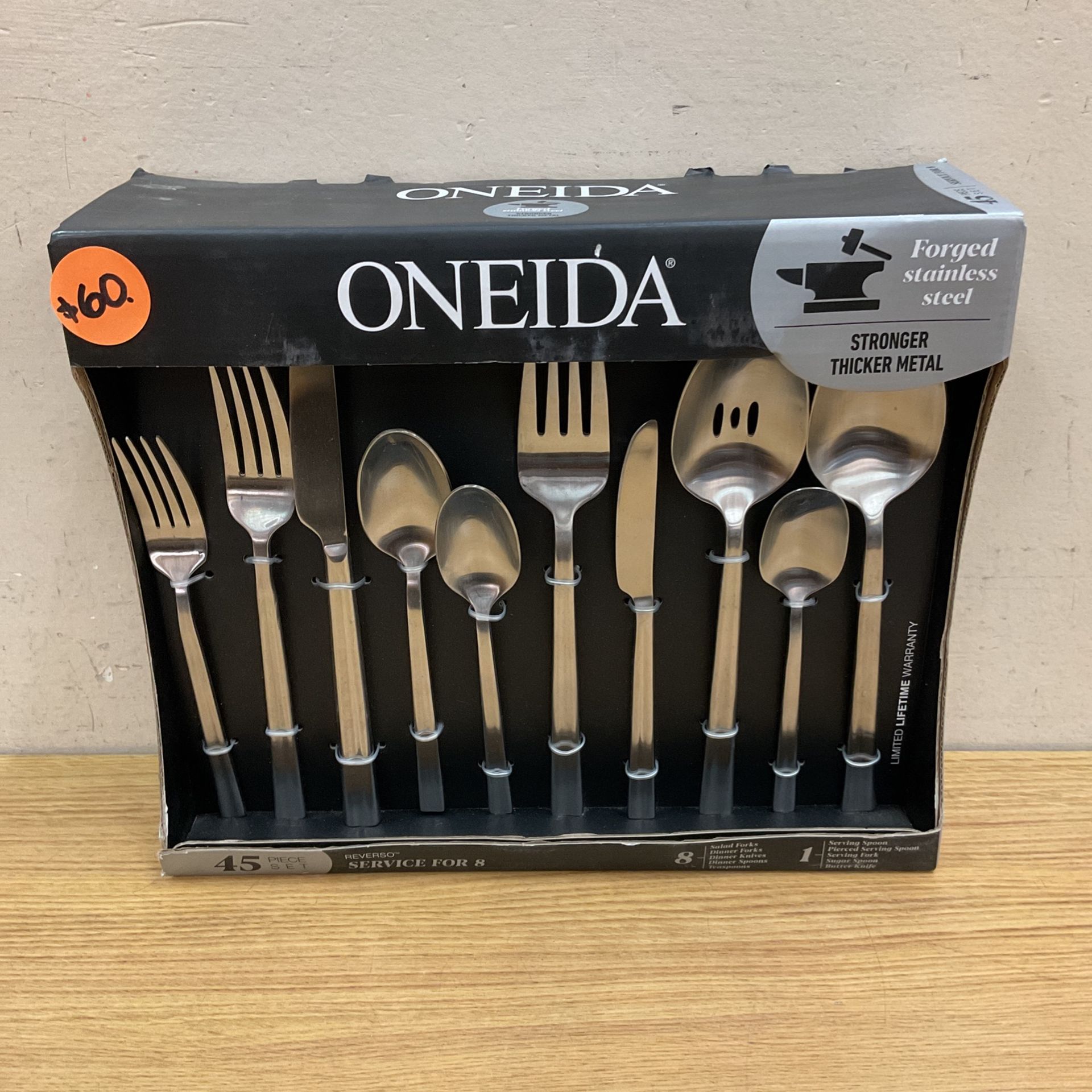 ONEIDA 45 PIECE SET REVERSO FLATWARE.