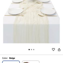Beige Color Cheesecloth/Table Runner (22 Pieces)
