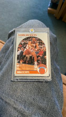 1990 Mark Jackson, NBA hoops card, including the Mendez Brothers in the front row