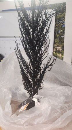 Martha Stewart Halloween Black Glitter Pre-Lit Twig Tree