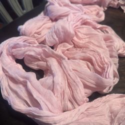 Blush pink Muslin Table Runners And Pink Chair Sashes