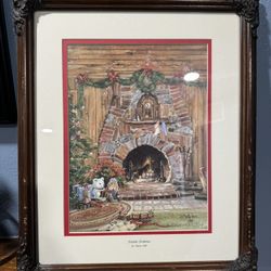 1989 Fireside Christmas by Marty Bell-Numbered & Signed With COA- 183/500. Litho