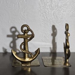 MCM Pair Of Solid Brass Nautical Ship Anchor Bookends