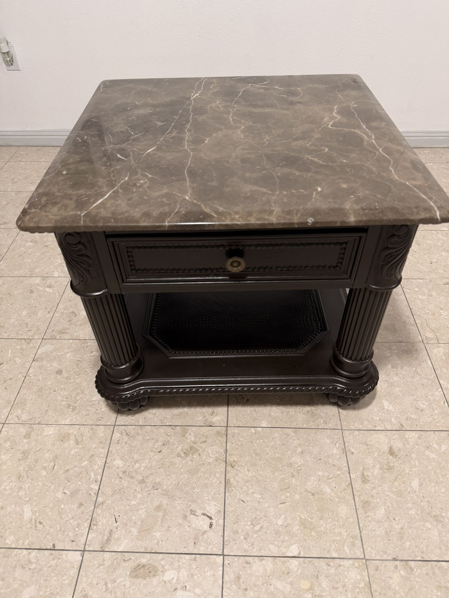 Marble End Table Heavy 
