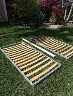 New Ikea Slotted King Bed Base - Wood Brace & Aluminum Frame