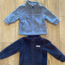 Pair Of Kids Columbia Fleece Jackets 12-18m 