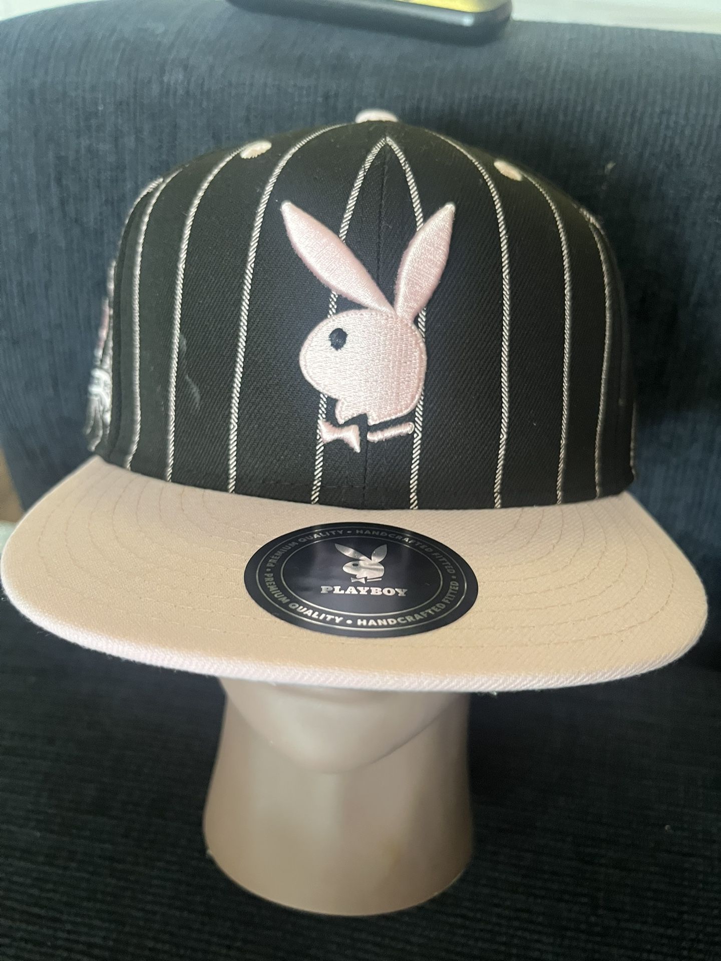 PLAYBOY STRIPES SNAPBACK MENS UNISEX ADULT HAT BLACK PINK NEW