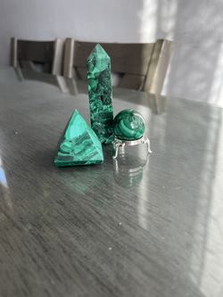 Malachite Tower, Pyramid, And Sphere