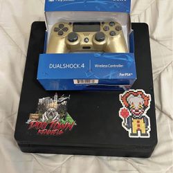PS4 With Brand New Gold Controller 