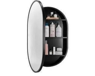 New Movo 21 Inch x 31Inch Oval Medicine Cabinet Mirror Bathroom Wall Storage Cabinet Mirror Surface