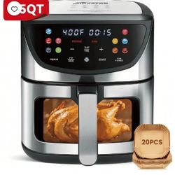 New MIRASTON 8.5QT Digital Airfryer, XL Stainless Steel Oven with Clear Window Healthy cooking