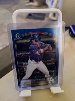 2024 Bowman Draft Chrome Zyhir Hope True Blue Refractor 080/150 Dodgers