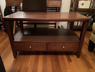 Walnut Brown Entertainment Stand For Sale