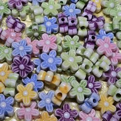 Flower Plastic Beads For Jewelry Making, DIY Jewelry Supplies, Scrapbooking Embellishment, Pack Of 300
