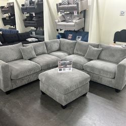 Brand New Comfy Corduroy Sectional Set 