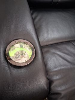Two Big Faux Leather Power Recliners with Neon Lights