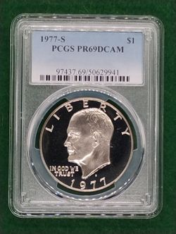 1977 S $1 Ike Eisenhower Dollar Proof PCGS PR69DCAM #941