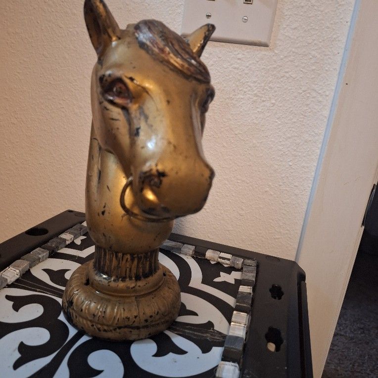 Antique Cast Iron Horse Head Hitching Post