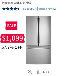 NEW GE FRENCH DOOR REFRIGERATORS Starting $899