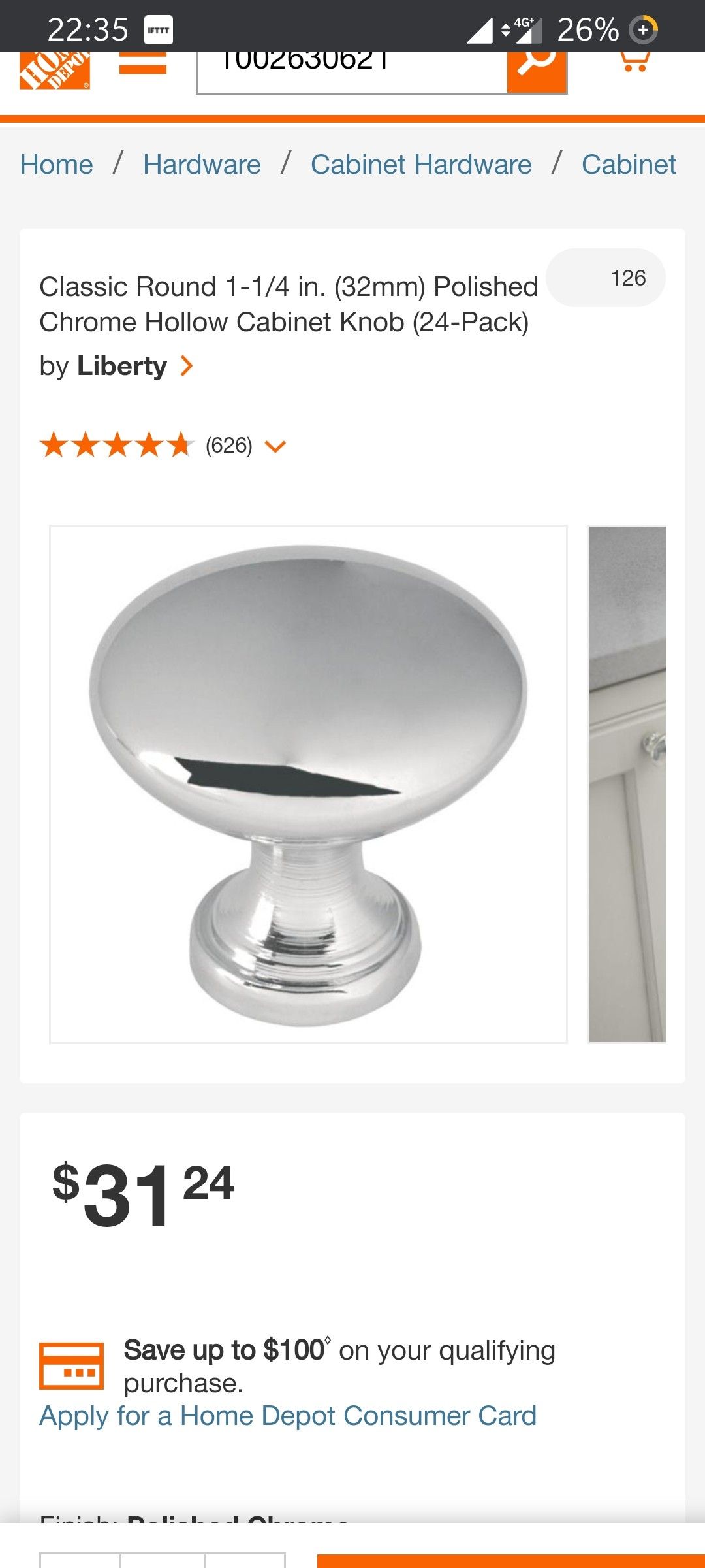 Chrome door knobs 24 pack