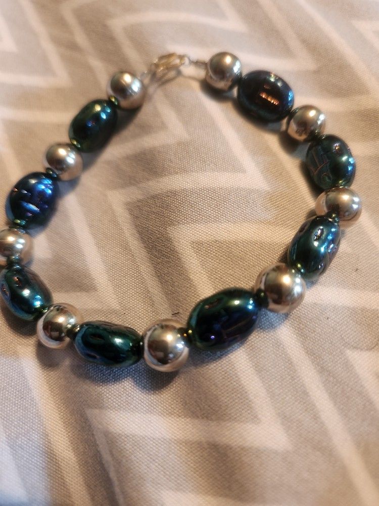 Sterling And Scarab Bracelet