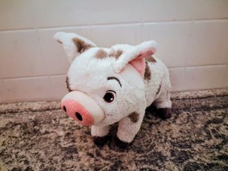 Disney Store Moana 10” Pua Pig Plush Stuffed Toy White Gray Authentic