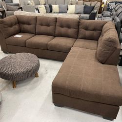 Living Room Furniture Brown Sectional Couch With Chaise Set ✨ Fast Delivery 🔥$39 Down Payment with Financing 🔥 90 Days same as cash