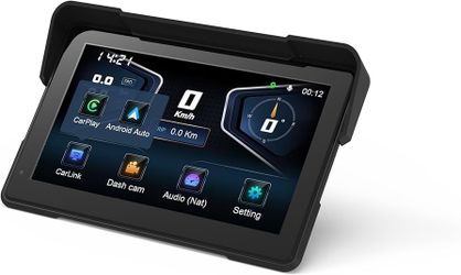 Motorcycle Navigation, GPS Wireless CarPlay Screen with 4K Front and 1080P Rear Dash Cam, Brand New 