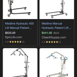 Medline Patient Manual Hydraulic Lift 