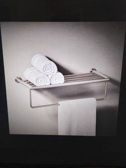 New Kohler kumin 25" towel rack and bar with mounting hardware in brushed nickel