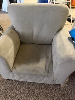 Small Gray Microfiber Upholstered Accent Chair