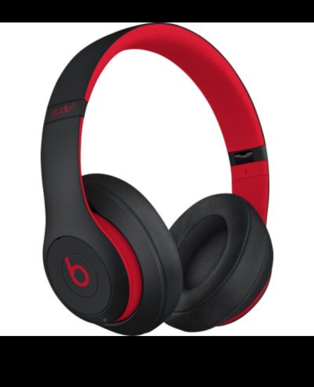 Beats studio3 wireless headphones defiant black and red