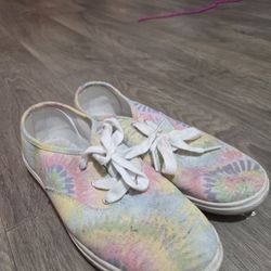 Womens Tie Dye Canvas Sneakers Size 8