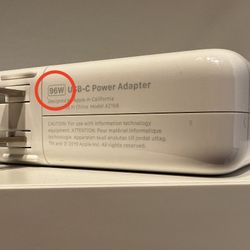 Apple 96W USB-C Power Adapter Charger (Model A2166)