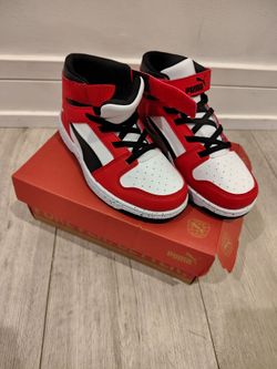 Puma High-Top Sneakers Red White Black