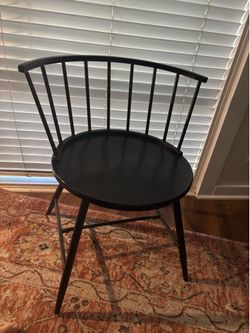Black Metal & Wood Chair