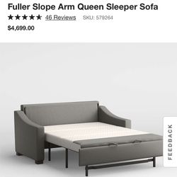 Create & Barrell fuller Slope Arm Queen sleeper Sofa