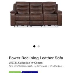 Electric Leather Reclining Sofa