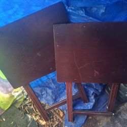 2 Fold Up Wooden Trays