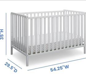 White 4-in-1 Convertible Crib - Greenguard Gold Certified