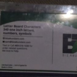 BIZ ABUNDANT LETTER BOARD CHARACTERS ONE INCH LETTERS ,NUMBERS,SYMBOLS 
