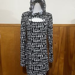 Drawstring Hooded Tunic Dress 